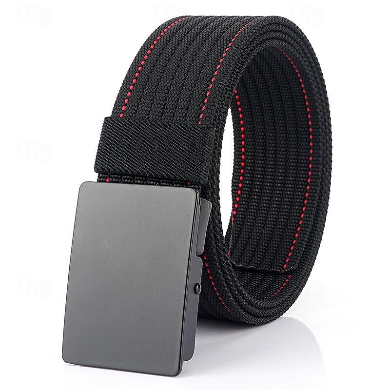 Men's Nylon Belt Waist Belt Black 1# Black Nylon Alloy Durable Adjustable Plain Outdoor Daily3