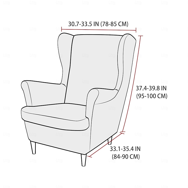 Stretch Wingback Chair Cover Wing Chair Slipcovers With Seat Cushion Cover,Spandex Jacquard Wingback Armchair Covers2