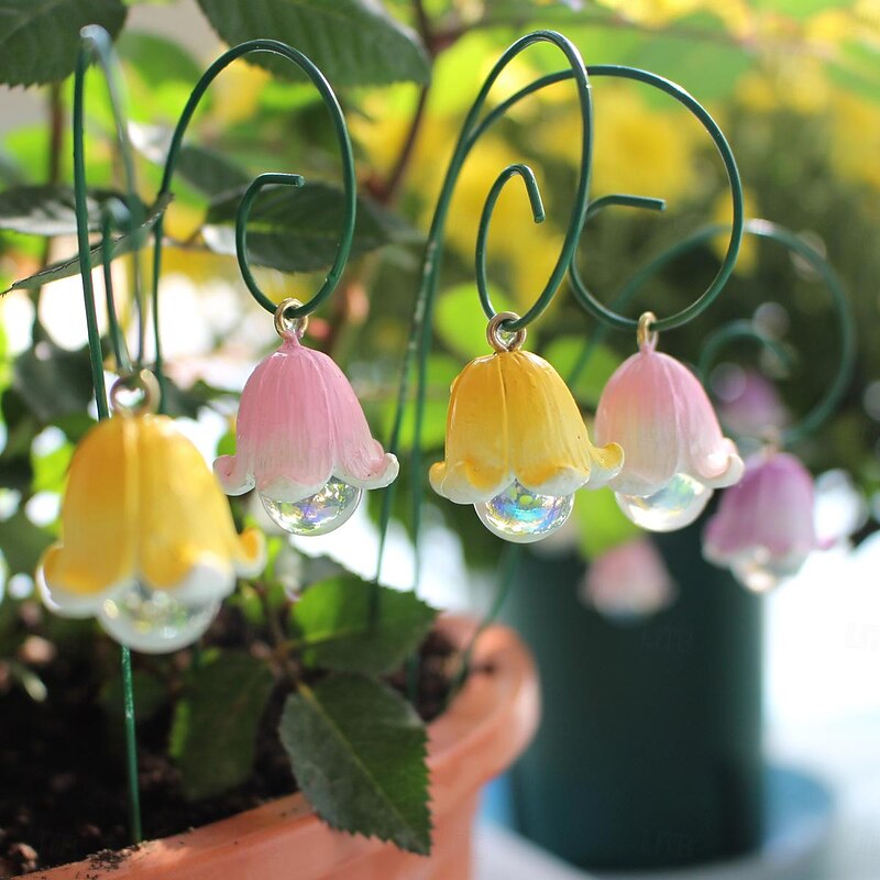 Miniature Fairy Garden Glow In The Dark Glow Flowers Set of 6, Fairy Garden Landscape Accessory Dollhouse Decor3