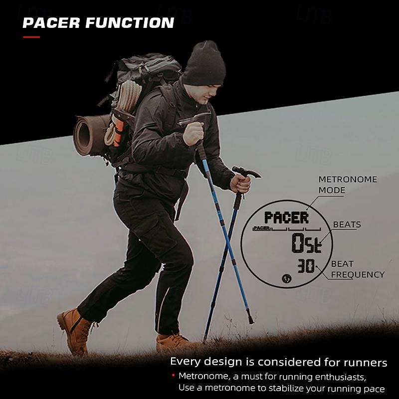 NORTH EDGE Men Digital Watch Outdoor Sports Compass Stopwatch Alarm Clock Date Nylon Strap Watch2