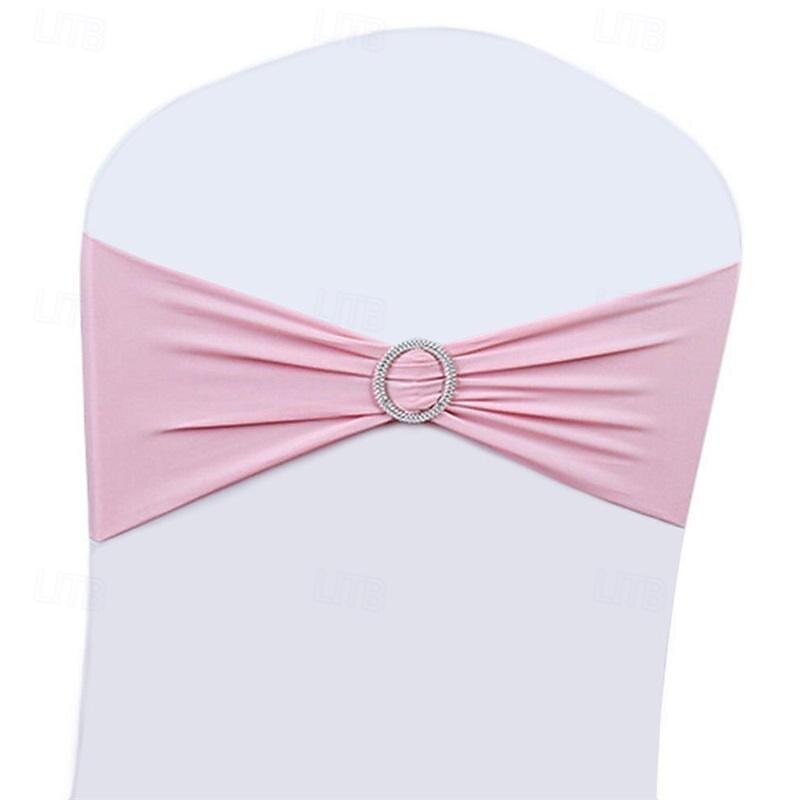 50PCS Wedding Chair Decorations Stretch Chair Bows and Sashes for Party Ceremony Reception Banquet Spandex Chair Covers slipcovers2