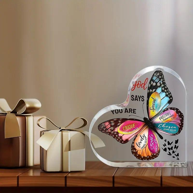 Christian Gifts For Women Faith Inspirational Gifts Acrylic Religious Desk Decor Bible Verse Gift Butterfly Scripture Gifts Motivational Gifts Halloween Gifts Art Craft Ornament Gift3