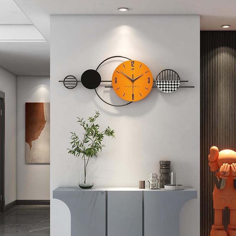 Clocks Light Luxury Modern Minimalist Clocks Home Restaurant Wall Decorations Mural Creative Living Room Wall Clocks 80*29CM 100*40CM
