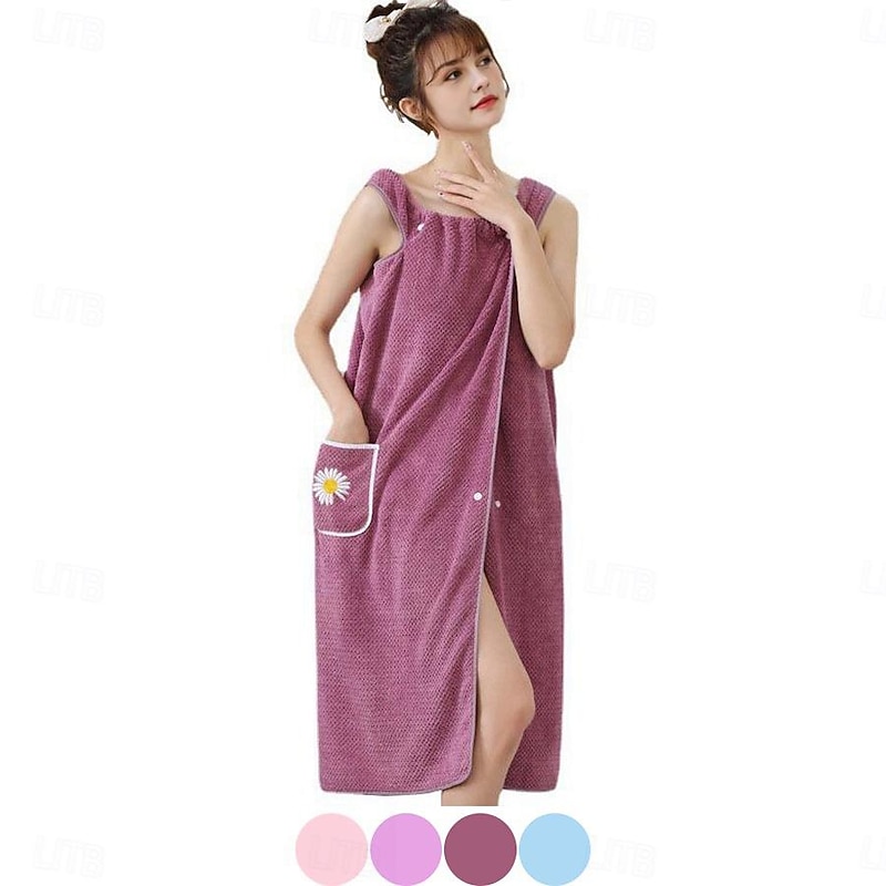 Microfiber Wearable Bath Towel Dress Super Absorbent Home Wear Bath Skirt Bath Towel Ladies Water-Absorbent Soft Thick Wrapped Bathrobe Quick-Dry Back To School College Student2