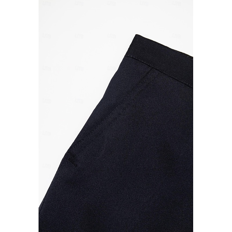Men's Dress Pants Trousers Slacks Suit Pants Pocket Plain Comfort Breathable Ankle-Length Wedding Office Business Chic & Modern Classic Black Deep Blue High Waist Micro-elastic2