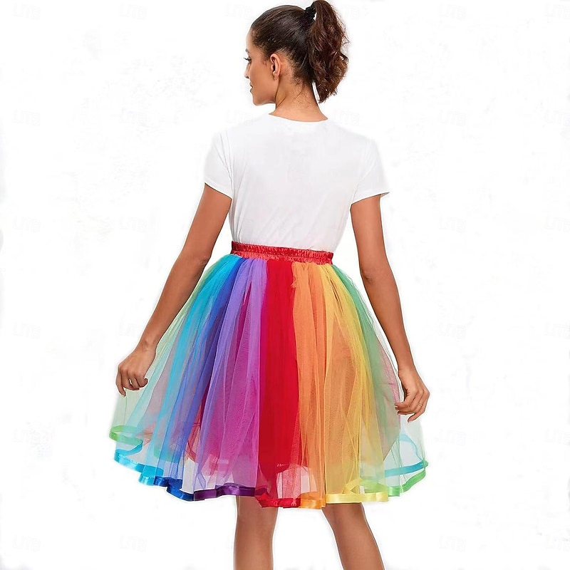 1950s Princess Short / Mini Petticoat Hoop Skirt Tutu Under Skirt Fancy Dress Women's Halloween Masquerade Party Evening Wear Prom Bachelorette Party Adults' Skirt2