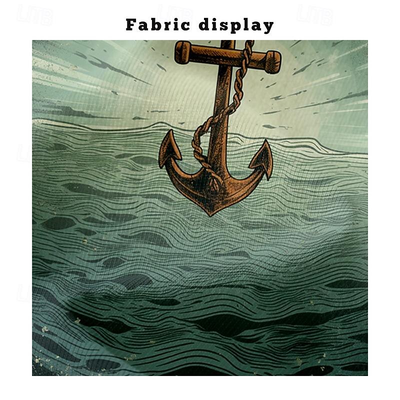 Men's Graphic Anchor T Shirt Tee Top Short Sleeve T shirt 3D Print Crew Neck Shirt Daily Designer Retro Vintage Sports Outdoor Holiday Going out Green Spring & Summer Clothing Apparel S M L XL 2XL 3XL3