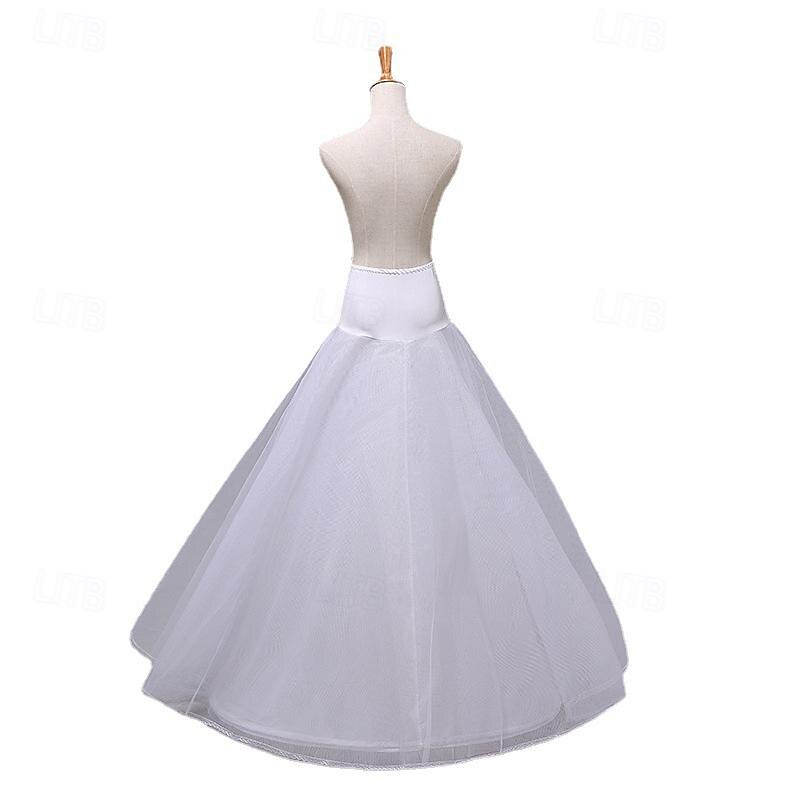 Rococo Victorian Floor Length Petticoat Hoop Skirt Tutu Tulle Skirt Bridal Solid Color A-Line Fancy Dress Women's Halloween Masquerade Wedding Party Carnival of Venice Adults Skirt2