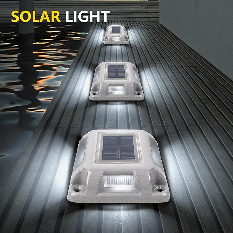Solar Driveway Lights, Walkway Deck Light Solar Powered Outdoor Stair Step Pathway LED Lamp for Backyard Patio Garden Ground