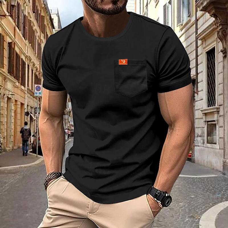 Men's T Shirt Tee Short Sleeve Shirt Tee Top Short Sleeve Crew Neck Spring & Summer Plain Fashion Designer Basic Sexy Vacation Street Going out Black White Dark Navy Top Tee for Men3