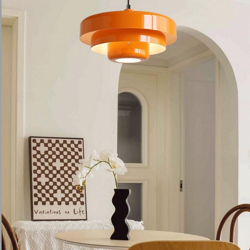 Led Chandelier Ceiling Light Macaron Retro Aluminum Nordic Style Cafe Bar Warm Light 1-Light 110-120V 220-240V2