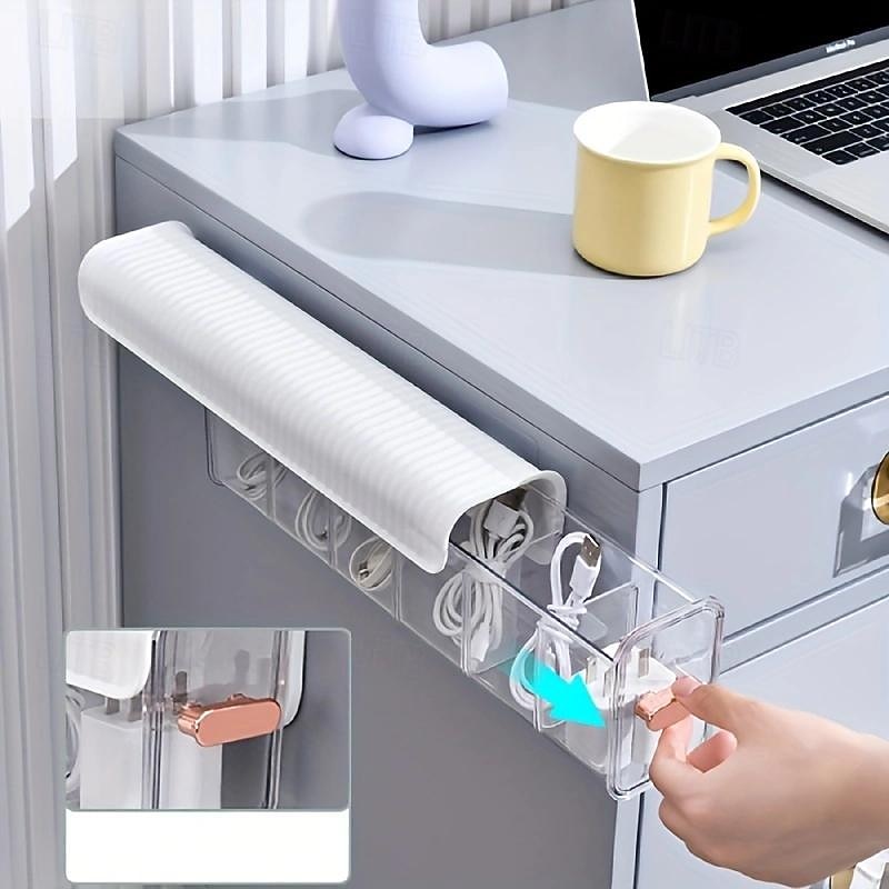 Wall-Mounted Organizer Box Sleek, Lightweight Design for Cosmetics, Cables & Desktop Items3