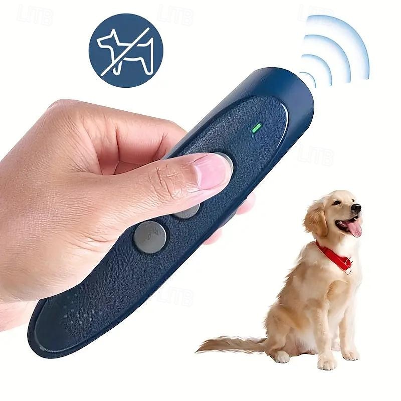 Ultrasonic Dog Repeller Mini Handheld Anti-barking Tool Stop BarkingLED Training Device Pet Cat Ultrasonic Sound Dog Repeller
