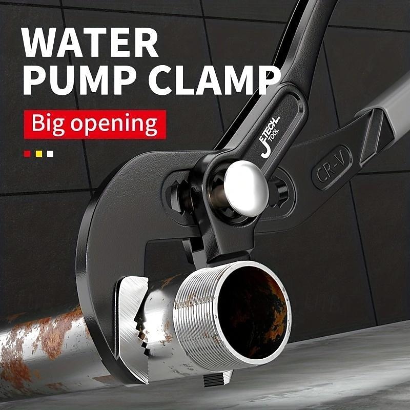 Water Pump Pliers Quick-Release Plumbing Pliers Pipe Wrench Adjustable Water Pipe Clamp Pliers Household Hand Tools Multi-functional Kitchen Sink Spanner Wrench That Defend Bath3