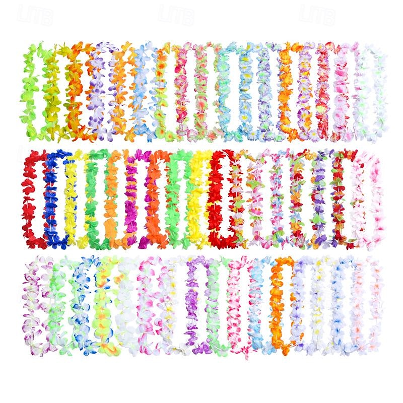 Party 50PCS Hawaiian Colorful Flower wreath Combination Christmas Family Gathering Summer Beach Travel New