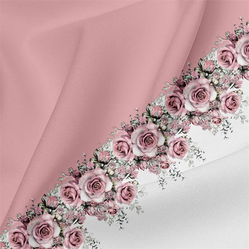 Men's Rose Button Up Shirt Printed Shirts Long Sleeve Fashion Casual Wedding Outdoor Streetwear Spring & Summer V Neck Print Yellow Pink3