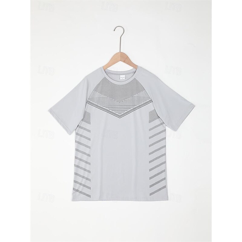 Men's T Shirt Gym Shirt Fitness Tops Crew Neck Short Sleeve Sport Casual Daily Gym Quick dry Breathable Soft Color Block Black Yellow Activewear Polyester Fashion Basic3