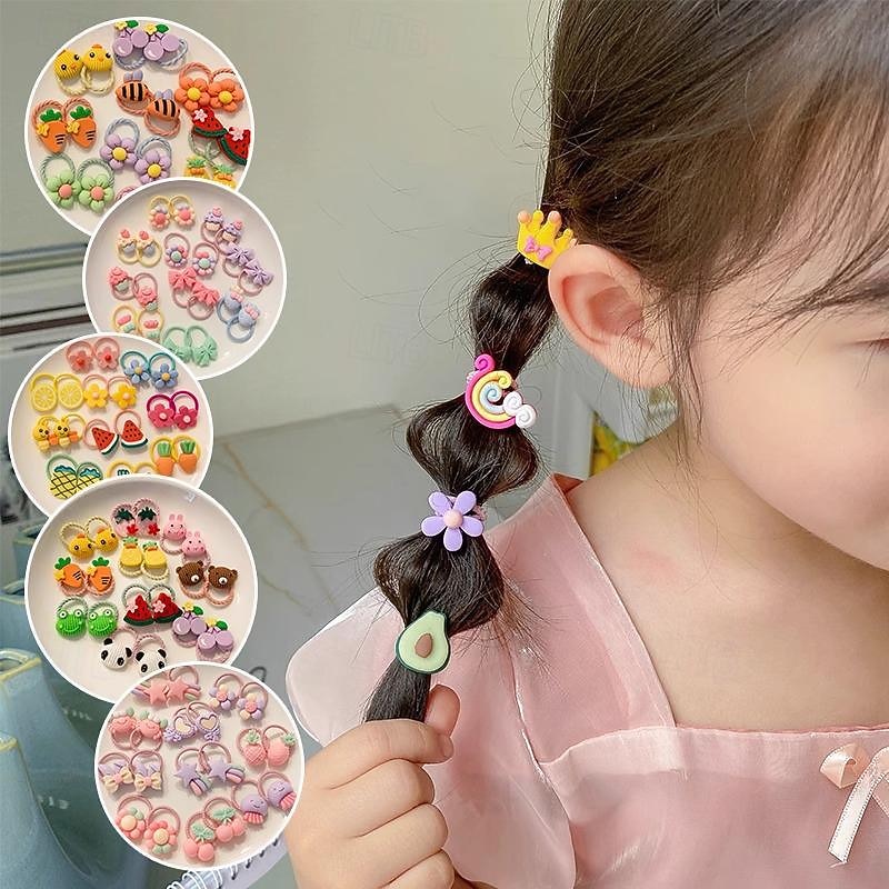 Kids Unisex Hair Accessories Floral 9#Flowers 10-piece set 3# Purple Flower Set