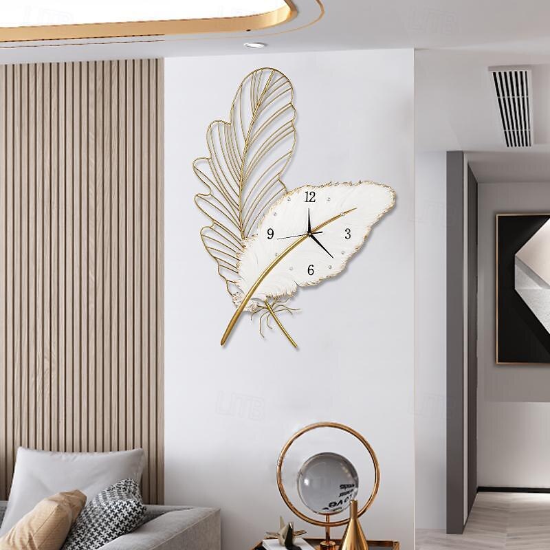 Feather Wall Clock Living Room Hanging Wall Clock Household TV Wall Decorative Clock 78 * 55 cm4
