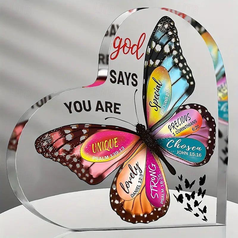 Christian Gifts For Women Faith Inspirational Gifts Acrylic Religious Desk Decor Bible Verse Gift Butterfly Scripture Gifts Motivational Gifts Hallowe