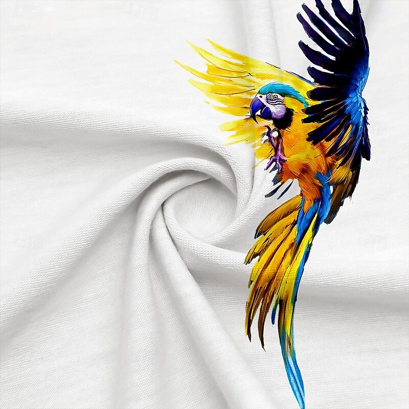 Men's Graphic Parrot Tank Top Vest Top Sleeveless T shirt Crew Neck Shirt Sports Fashion Daily Sports Outdoor Casual Gym Yellow Orange Summer Spring Clothing Apparel S M L XL XXL XXXL3