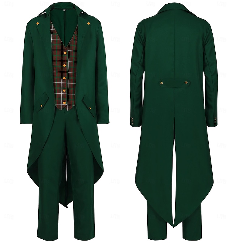 Retro Vintage Punk & Gothic Medieval Blouse / Shirt Pants Cosplay Costume Vampire Gentleman Fancy Dress Men's Viking Fantasy Halloween Carnival Masquerade Party / Evening Adults' Coat Blouse Pants