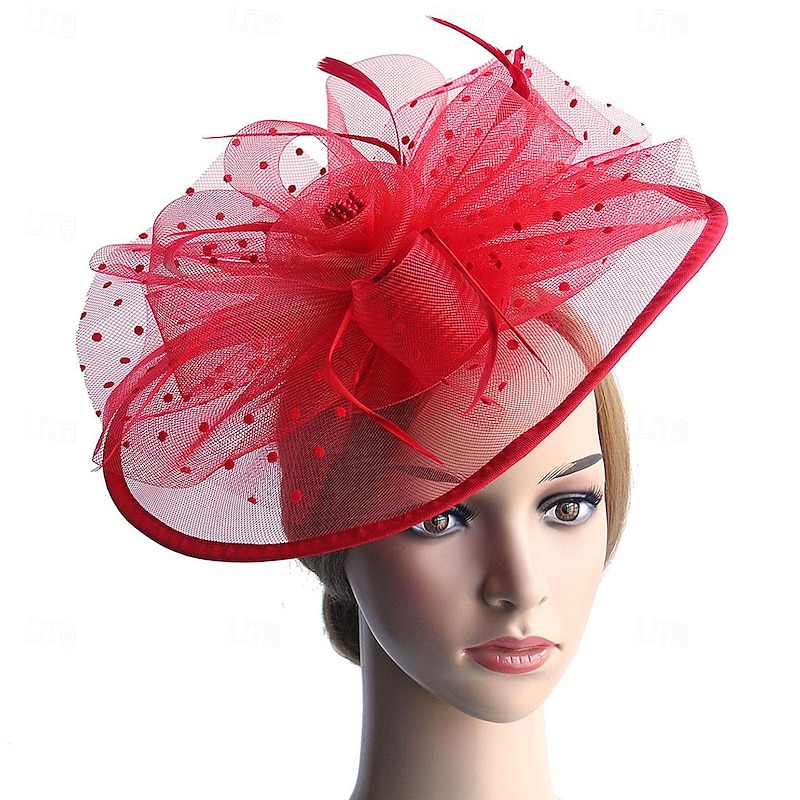 Fascinators Hats Headwear Organza Fedora Hat Floppy Hat Top Hat Horse Race Cocktail Elegant Vintage With Feather Bows Headpiece Headwear