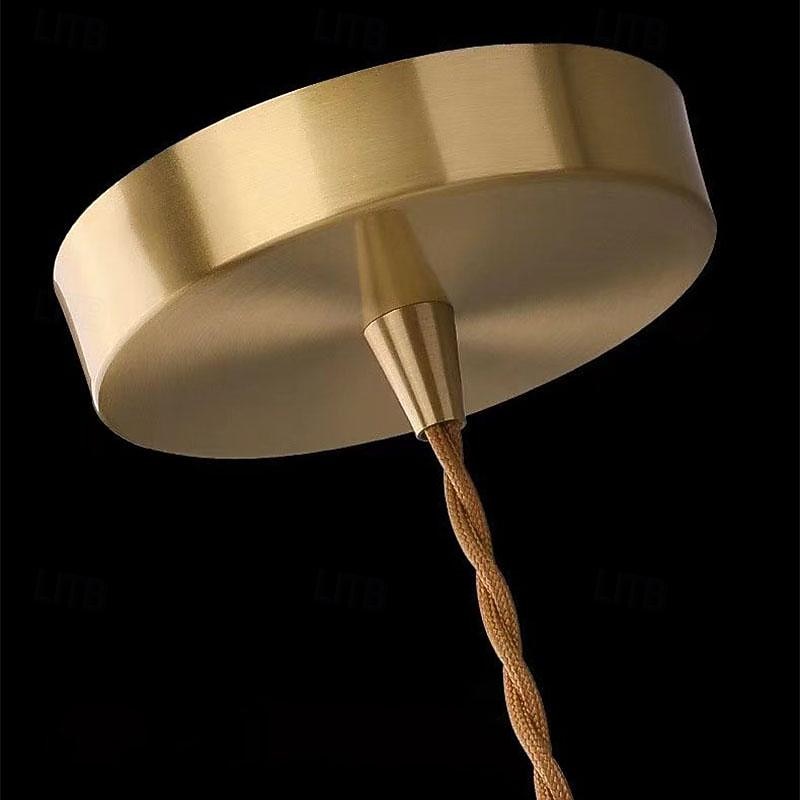 Farmhouse Drum Semi Flush Mount Ceiling Light Milk Glass Hallway Light Fixtures Ceiling Chandelier Large Gold Pole Nordic Modern Mid Century Lighting for Dining Room Ceiling Hung Opal Milk Corridor 85-265V2