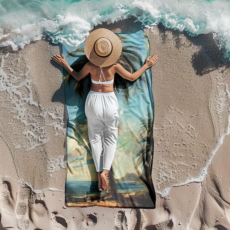 Beach Towel Comfy Blankets Love Sea Series Bath Towel Large 3D Print Pattern Towel Bath Towel Beach Sheet Blanket Classic 100% Micro Fiber3