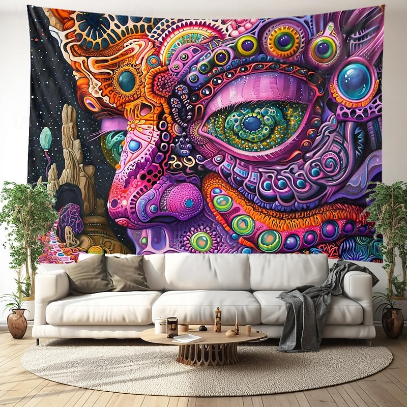 Trippy Psychedelic Hanging Tapestry Wall Art Large Tapestry Mural Decor Photograph Backdrop Blanket Curtain Home Bedroom Living Room Decoration