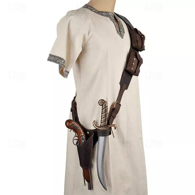 Punk & Gothic Renaissance 17th Century Cosplay Costume Scabbard Sword Holder Knight Ritter Viking Celtic Knight Fancy Dress Men's Women's Unisex Pirate Halloween Carnival Masquerade Performance2