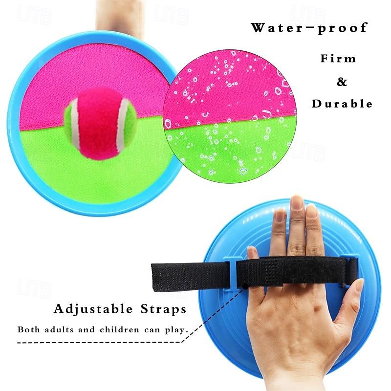 9 Pcs Ball Catch Set Games Toss PaddleToss and Catch Ball Game SetBeach Toys Back Yard Outdoor Lawn Backyard Throw Sticky Set4