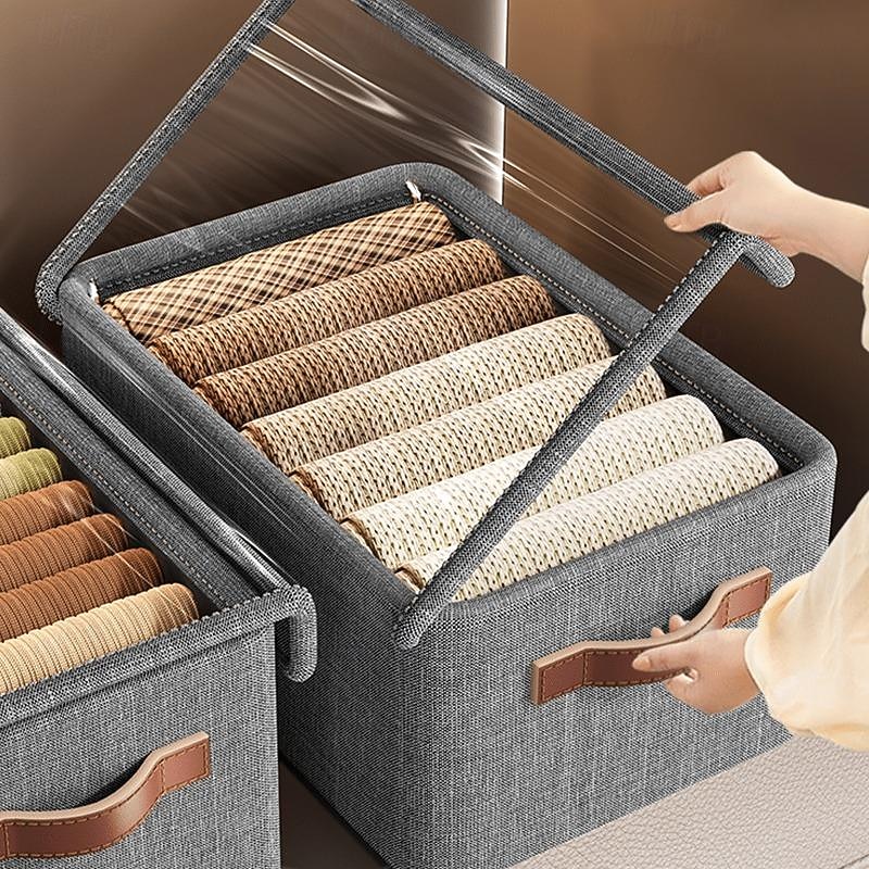 Wardrobe Quilt Clothes Storage Box, Steel Frame Storage Box, Finishing Box Home Dormitory Clothes Storage Box