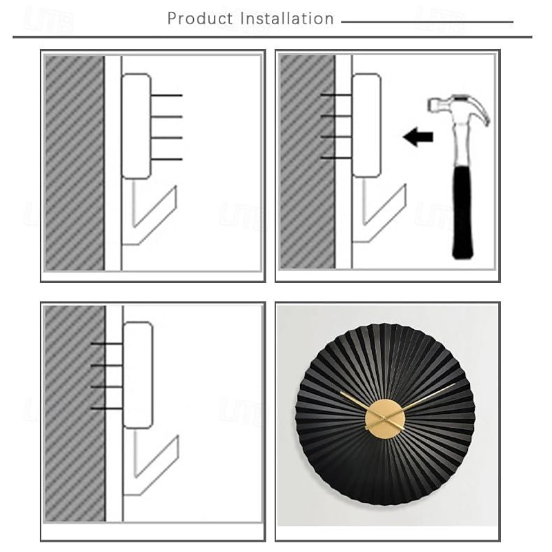 Creative Organ Fold Wall Clock,Modern Round Decorative Wall Clock Silent Non-Ticking Metal Iron Wall Clock for Living Room Bedroom Hotel Porch,Gold,40/60/80cm4