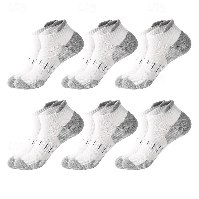 Men's 6 Pack Multi Packs Socks Ankle Socks Low Cut Socks Running Socks Casual Socks Black White Color Color Block Sports & Outdoor Casual Daily Basic Medium Spring Fall Fashion3