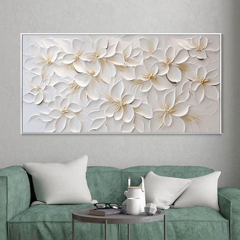 Handmade Oil Painting Canvas Wall Art Decoration Abstract 3D Palette Knife Abstract Texture Flowers for Home Decor Rolled Frameless Unstretched Painting4