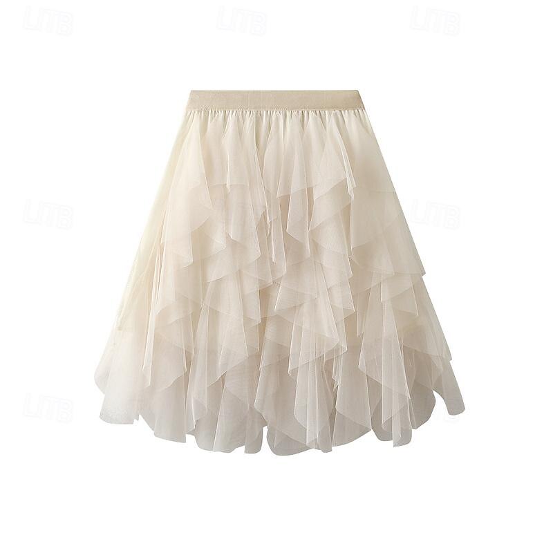 1950s Fairy Mesh Layered Tutu Tulle Skirt Fancy Dress Women's Carnival Masquerade Bachelorette Party Adults Skirts