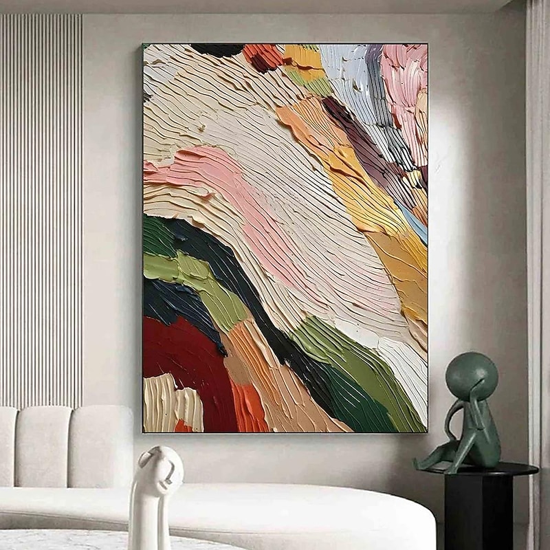 Handmade Oil Painting Canvas Wall Art Decoration Modern Minimalist Style Colorful Abstract for Home Decor Rolled Frameless Unstretched Painting2