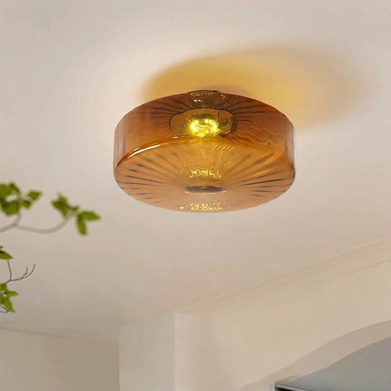 Ceiling Light Coffee Coloured Glass Ceiling Lamp 20/28/38cm for Ceiling Light Brown Mid Century Close to Ceiling Light for Living Room Bedroom Kitchen Dining Room 110-240V4