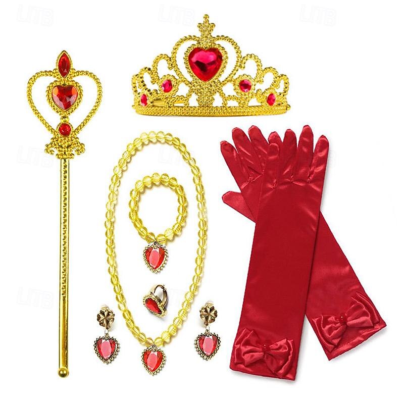 Princess accessory cosplay set combination Elsa Crown Glove Necklace2
