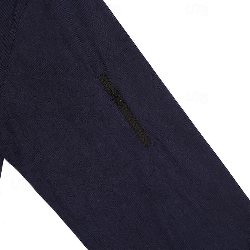 Men's Pullover Sweatshirt Zip Polo Sports Outdoor Casual Standing Collar Quarter Zip Long Sleeve Fashion Basic Plain Quarter Zip Spring &  Fall Regular Fit Dark Navy Brown Green Gray Pullover4