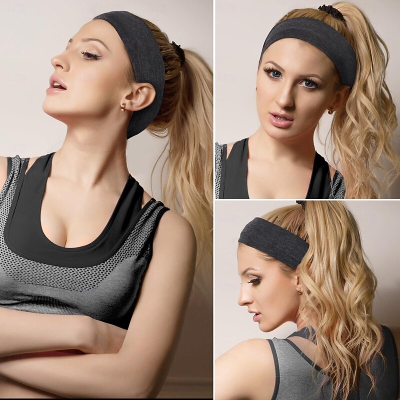 Headbands for Women, Elastic Non-Slip Hair Bands Workout Headbands for Women Soft Cotton Cloth Sports Headband for Running Yoga Daily Workout4