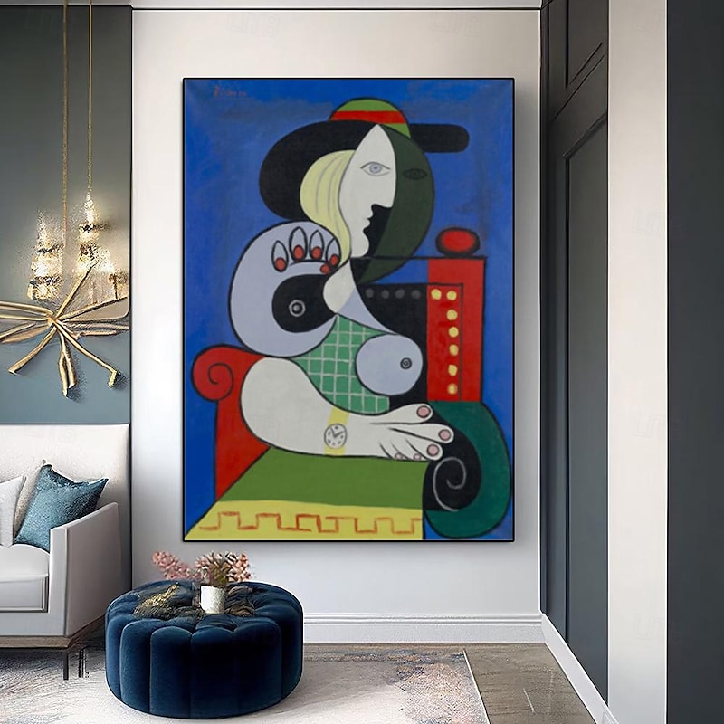 Hand painted Pablo Picasso Woman with a Watch oil painting  Hand-Painted Oil Painting Replica Large Dinning Room Wall ArtBed Room Wall DecorKitchen Framed Art or only canvas2