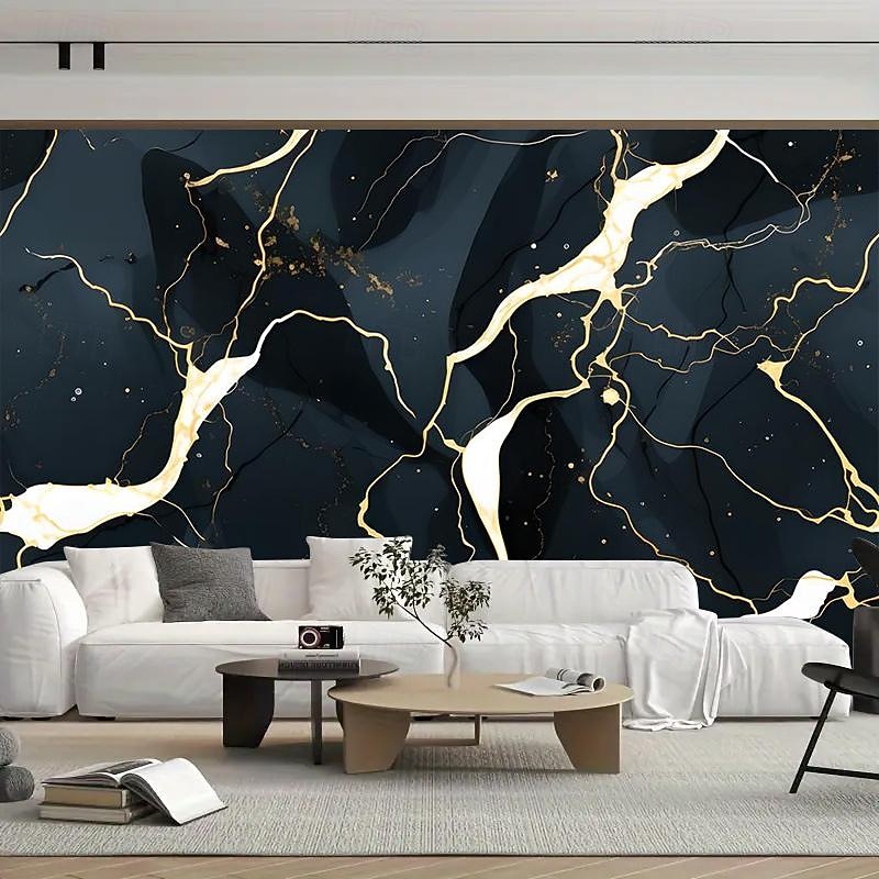 Cool Wallpapers Black and White Wallpaper Wall Mural Marble Roll Peel and Stick Removable PVC/Vinyl Material Self Adhesive/Adhesive Required Wall Decor for Living Room Kitchen Bathroom2