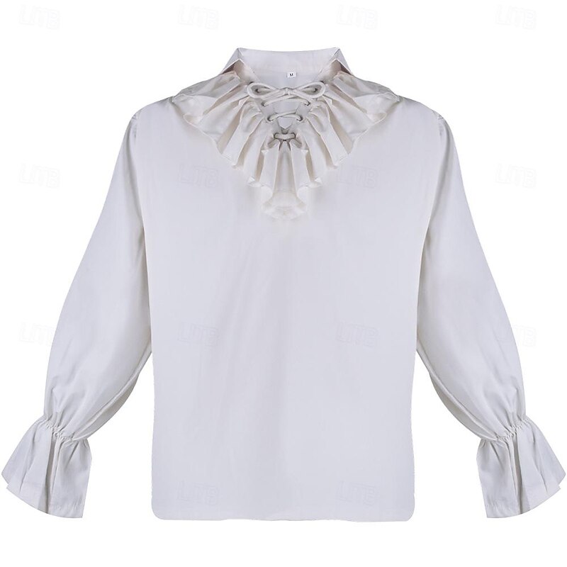 Retro Vintage Medieval Blouse / Shirt Men's Halloween Party Shirt sca Medieval Clothing3