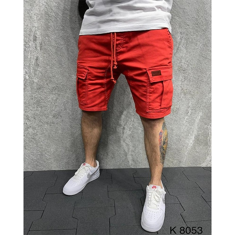 Men's Cargo Shorts Shorts Work Shorts Multi Pocket Plain Wearable Short Outdoor Daily Going out Fashion Classic Black Yellow3