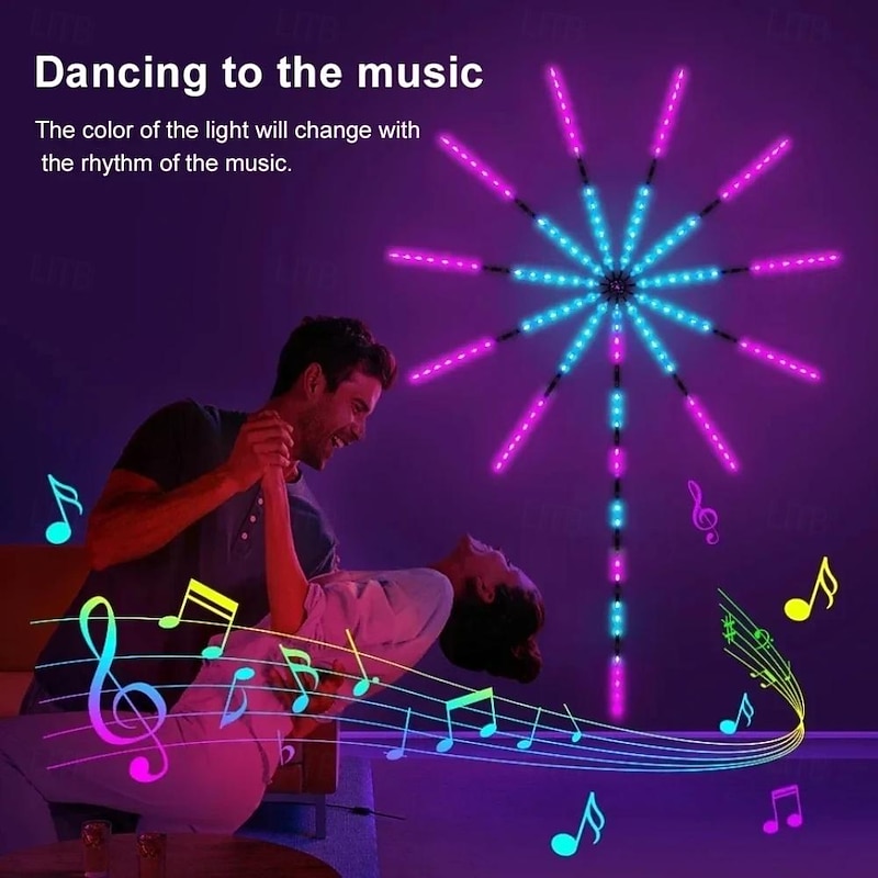 Starburst Fireworks LED Strip Lights Music Sync Dream Color Changing 5050 SMD APP Smart Control Christmas Party Holiday Decoration3