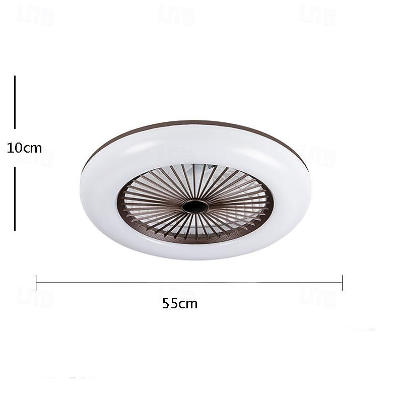 Ceiling Fans with Lights, 55cm Modern Low Profile Ceiling Fan, 72W Flush Mount, 3 Colors, 3 Speeds, Dimmable Ceiling Fan with Light 110-240V3