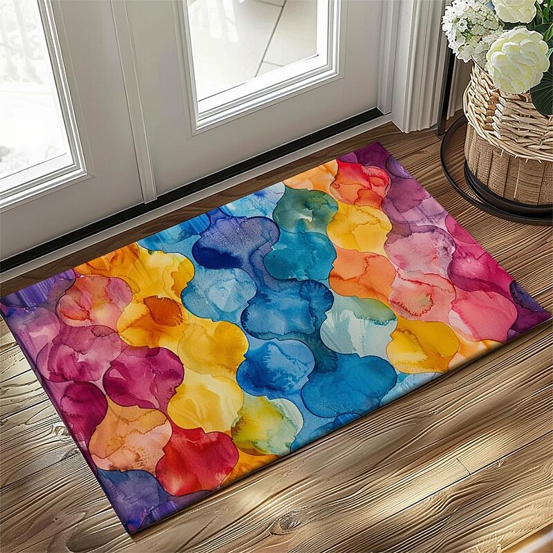 Rainbow Painting Doormat Floor Mats Washable Rugs Kitchen Mat Non-Slip Oil Proof Rug Indoor Outdoor Mat Bedroom Decor Bathroom Mat Entrance Rug3