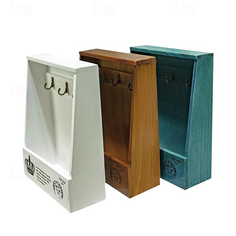 Wall-Mounted Wooden Key Storage Box Wall-Mounted Doorway Living Room Creative Home Finishing Decoration Entrance2